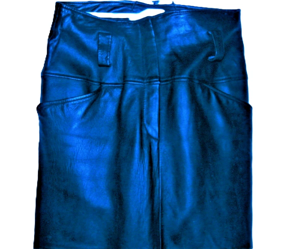 Falda Recta Midi/Maxi Cordero NAPA Cuero Talla 4 NEGRO "SPITALNICK" Foto 4 de 4