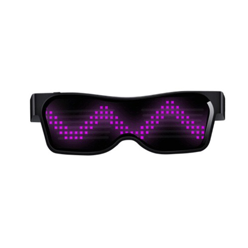 LED Luminous Party Glasses Bluetooth APP Control Programmable Text USB Charging - Foto 17 di 19