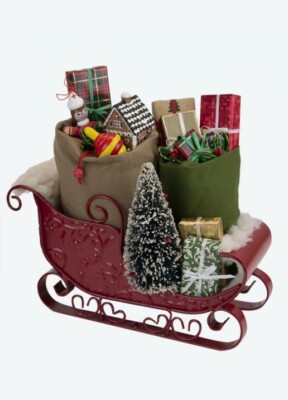 Byers Choice Accessory Christmas Santa Sled Sleigh Toys Gingerbread House MINT