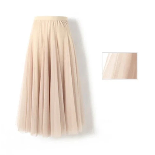 Damen Plissee Midi Rock Elastisch Hohe Taille Damen Netz Rock A-Linie Röcke - Bild 33 von 53