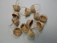 Dollhouse Miniature Mini Straw Basket 12 pcs Medium set Hand Made #Z26-L-PL