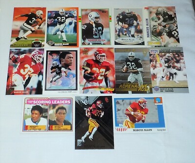 MARCUS ALLEN - Running Back - Chiefs / Raiders 13 Card Assorted Lot **You Pick**