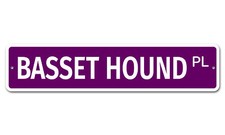 5230 SS Basset Hound 4" x 18" Novelty Street Sign Aluminum