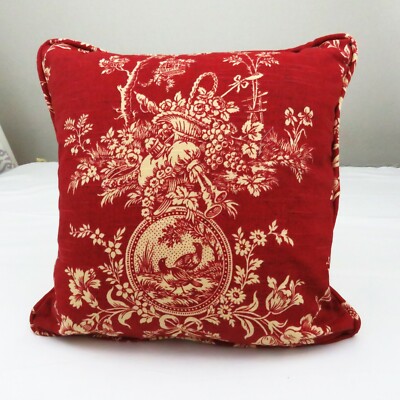 red toile pillows
