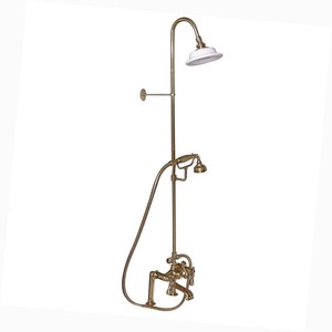 Barclay 3handle Rim Mounted Claw Foot Tub Faucet Riser Hand Shower