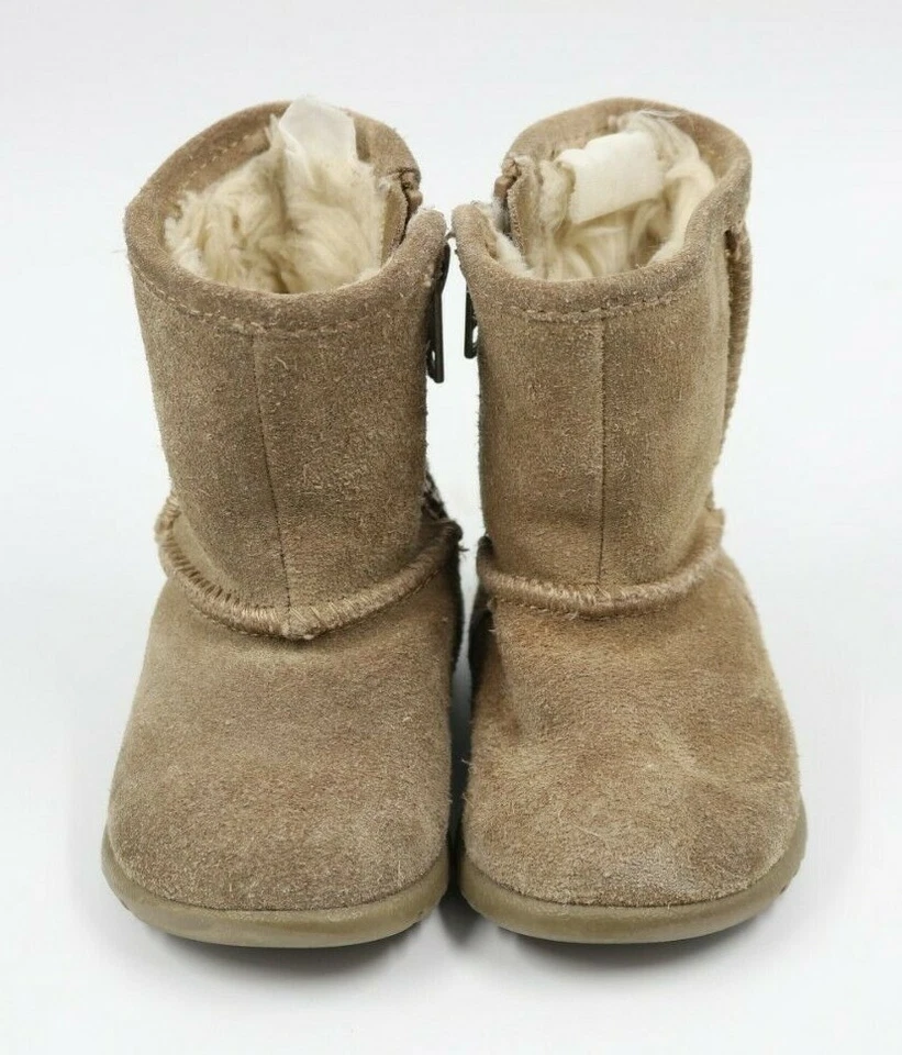 Circo Bebé Niñas Beige Caqui Gamuza Felpa Forrado Medio Pantorrilla Botas Talla 3 Foto 2 de 4