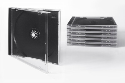 CD Hüllen Jewelcase 100 Stück Tray schwarz für 1 CD oder DVD von Tillmann Media