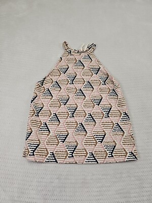 Anthropologie Shirt Womens Small Sleeveless Tank Geometric Pattern Casual Office