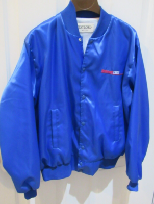 Vintage 1970's FORD MOTORCRAFT satin style jacket Men's Large Blue