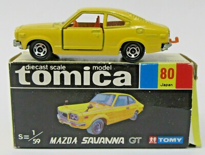 Tomica 80 MAZDA SAVANNA GT yellow Made in JAPAN diecast Mint in