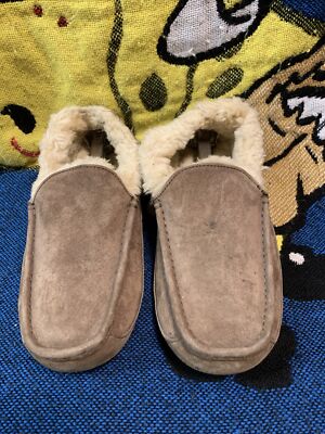 UGG Australia Mens Sz 9 Ascot Brown Suede Sheepskin Slippers Loafers S/N #5775 Ascot Slipper for Men | UGG® main image 2