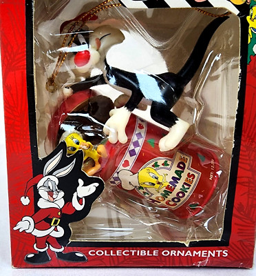 Vintage 1997 Matrix SYLVESTER & TWEETY BIRD Cookie Jar Ornament LOONEY TUNES