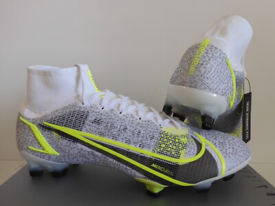 Nike Mercurial Superfly 8 Elite Fg White-Met Silver-Volt Sz