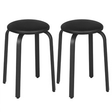 Esszimmerhocker Esszimmerstühle 2er-Set stapelbar Küchenhocker Z-BAS369blk-2