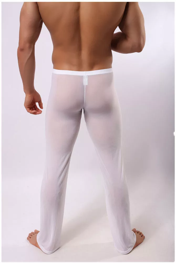 See through white deals pants