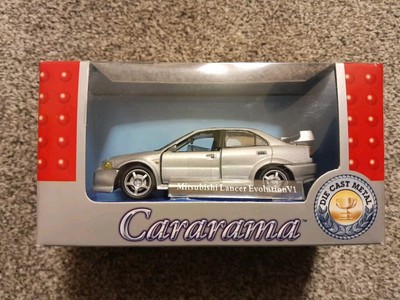 Cararama Mitsubishi Lancer Evolution Evo V1 6 Silber Modell Spielzeugauto. Boxed L/ Neu