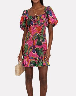 farm rio black palermo puff sleeve mini dress The Anya Dress main image 0