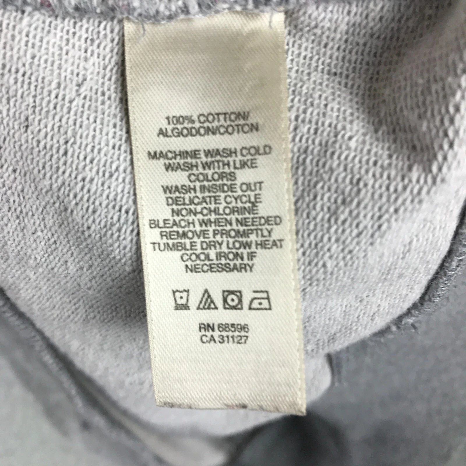 UNDERCOVER Felpa con cappuccio DKNY donna jeans manica lunga pullover grigio pile taglia L