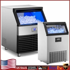 Commercial Ice Maker Machine Countertop Ice Maker w/ Large Storage Bin Full Cube