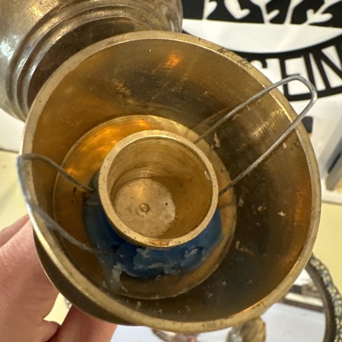 Paar Vintage Messing Wandleuchter Kerzenständer Kerzenhalter Indien 9,5" D4:1 - Bild 4 von 7