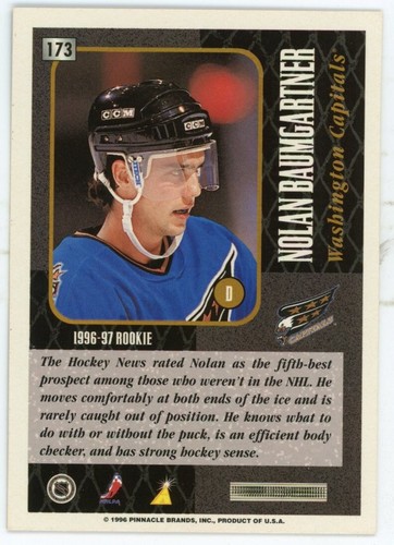 1996-97 Summit Capitals Hockey Card #173 Nolan Baumgartner - Picture 2 of 2