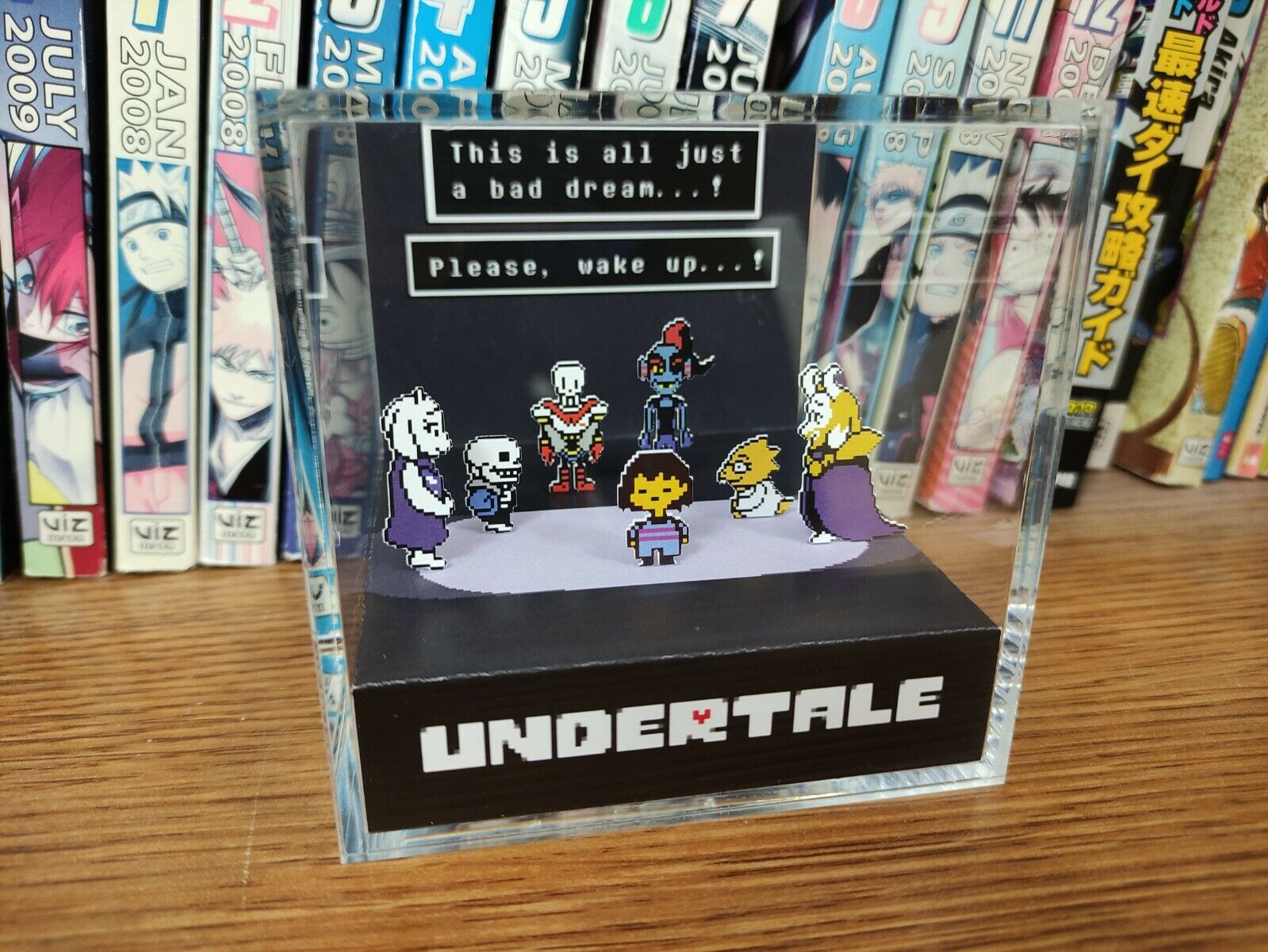 Undertale Frisk Sans Battle Handmade Diorama - Retro Gaming Cube - Fanart