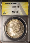 1885-O $1 Silver Morgan Dollar MS 63 New ANACS # 7432911 + Bonus Funky Tone