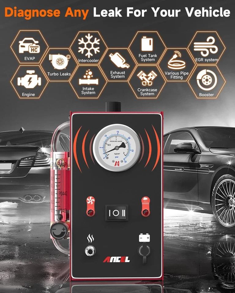 Detector de vazamento de máquina de fumaça EVAP sistema de tubulação de combustível automotivo testador de diagnóstico - Imagem 2 de 4