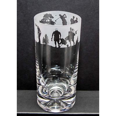 Animo Glas Golf Sandstrahlen Gravur Longdrink Sport verziert Becher Geschenk verpackt
