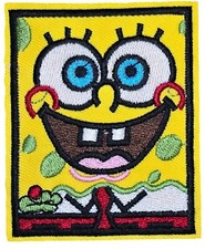 SPONGEBOB SQUARE PANTS TV SHOW CHARACTER YELLOW SPONGE IRON ON PATCH CARTOON