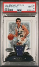 2006 BOWMAN STERLING JERSEY #30 JOHN STOCKTON PSA 10