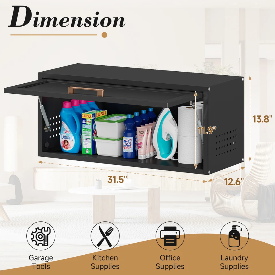 Bathroom Wall Cabinet Storage Metal Medicine Cabinet with Doors for Kitchen  - Image 2 of 4