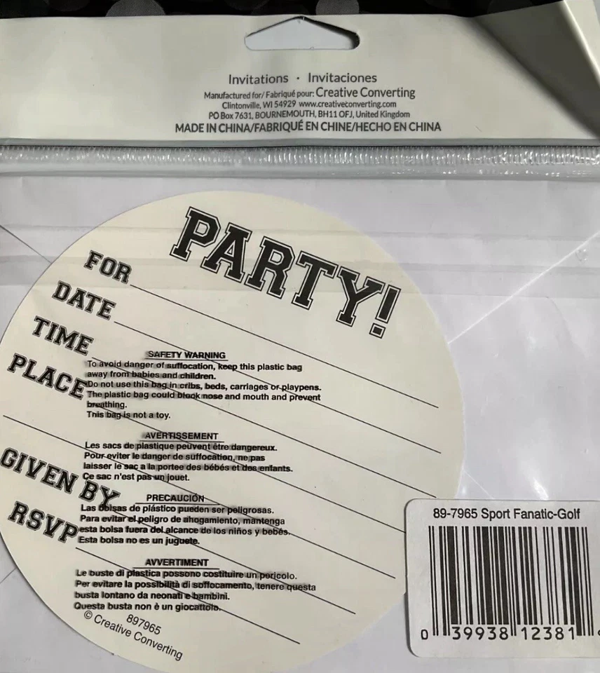 Golf Invitations Golf Party Invites Golf Invitations 8ct Party Supply - Image 2 of 2