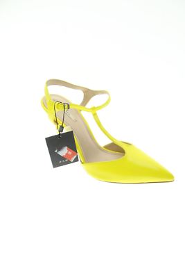 New with tags ZARA yellow high heel mules with ankle strap