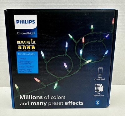 150ct Philips ChromaBright LED Color Mini String Lights AppControlled Indoor