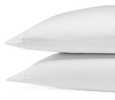  220 FRETTE SINGLE AJOUR HEMSTITCHED COTTON SATEEN KING PILLOWCASES WHITE ITALY