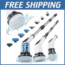 Cordless Electric Spin Scrubber with 8 Brush Heads
