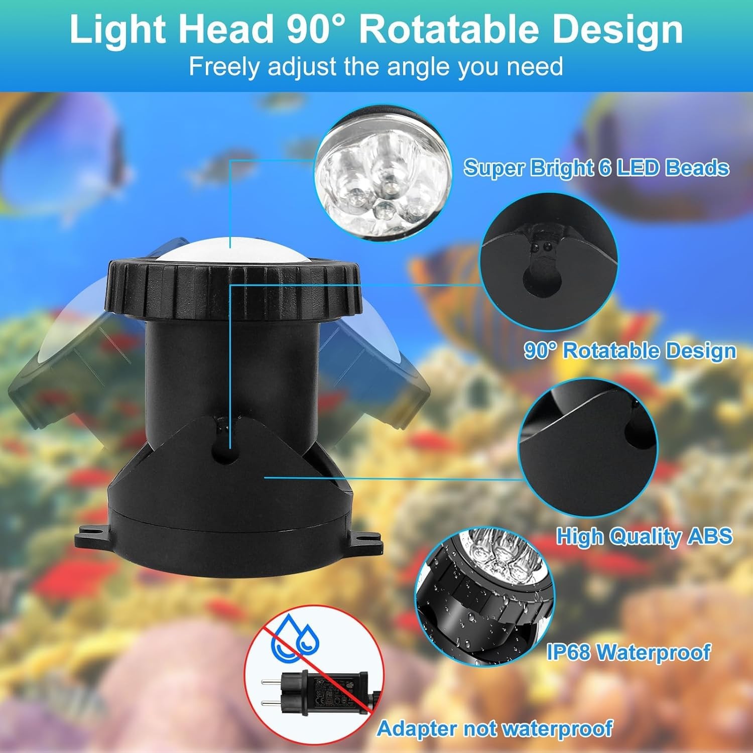 Lumière LED submersible RGB pour créer une ambiance lumineuse de piscine en soirée - 4