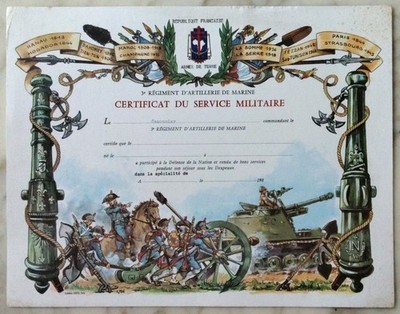 3. MARINE ARTILLERIEREGIMENT~ZERTIFIKAT MILITÄRDIENST~AMX 13~CHOTEL~ 