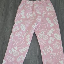 GAP Kids Girls Jogger Pants Graphic Print Pink/White Size M 8 