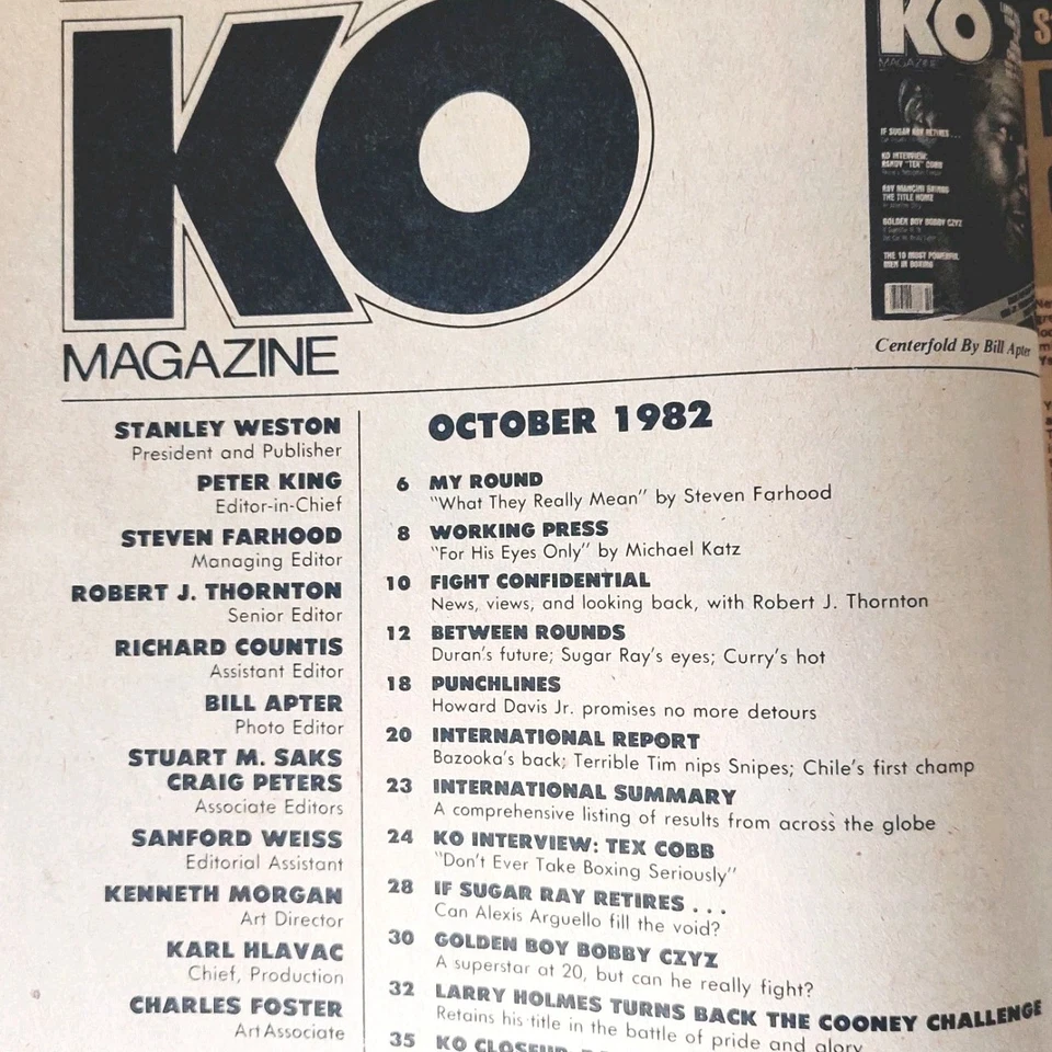 KO MAGAZINE LARRY HOLMES BOXING HOFer COVER OCTOBER 1982 + POSTER - Image 4 of 4