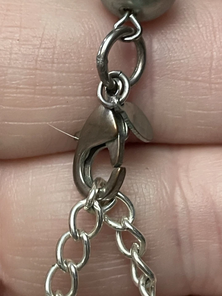 Premier Designs Silver Tone Necklace Pink Beads & Pearls Multi Link Modern - Image 4 of 4