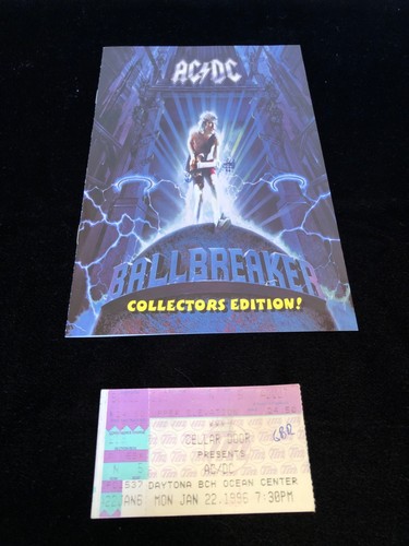 AC/DC Ballbreaker World Tour Concert Ticket Stub 1/22/96 w Merchandise catalog
