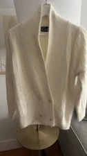 Cavalini Vintage Angora Lambswool Cardigan Preppy Cable Knit Old Money  L