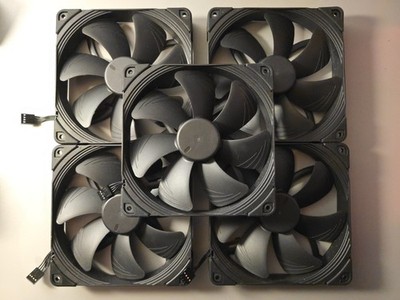 Lot of 5 Noctua NF-A14 PWM chromax.Black.swap, Quiet PC Fan, 4-Pin 140mm