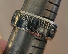 West virginia 925 Silver Statehood Coin Ring Size 8 1/2.