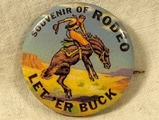 Vintage Cowboy Rodeo 1950s Pinback Button