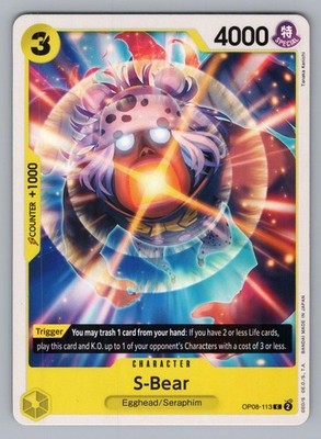 S-BEAR OP08-113 C TWO LEGENDS ONE PIECE NM OP08 2024!