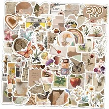 300 Pcs Aesthetic Stickers,Waterproof Vinyl Scrapbook Supplies Vintage