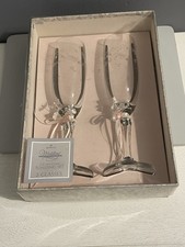 Vintage Hallmark Wedding Glasses Champagne Bride Groom Toasting Flute Box Unused